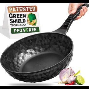 Nonstick Black Diamond-Pattern Frying Pan - PFOA Free